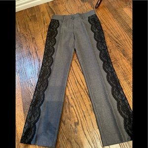 Valentino wool pants with lace trim